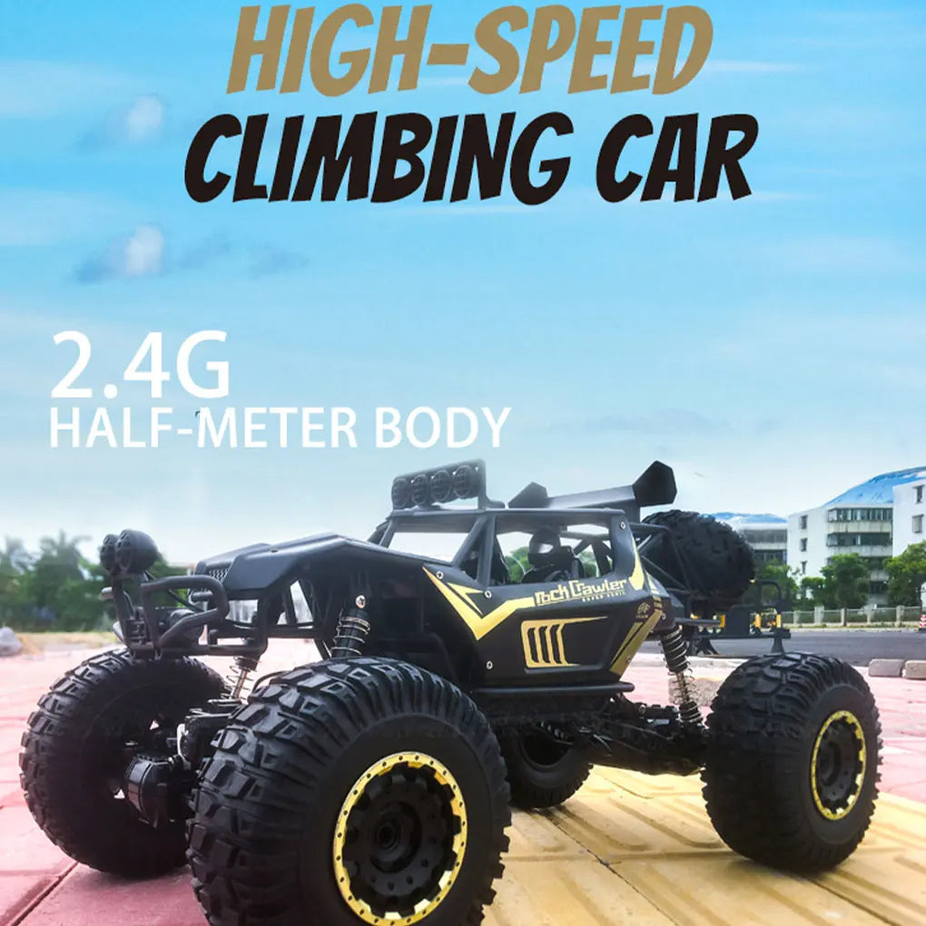 RC სატვირთო ყველგანმავალი 4x4 2.4G 1/8 ყველა რელიეფის დიდი კლდეზე მცოცავი დისტანციური მართვის მქონე ავტომობილი